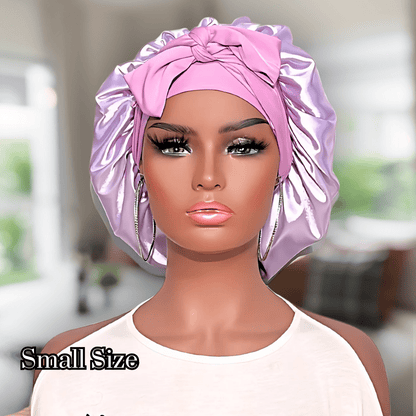 Lavender Satin Bonnet with Adjustable Stretch Ties for All Hair Types | Comfortable Sleep Cap for Natural, Curly, Coily, Wavy, and Straight Hair - PHC