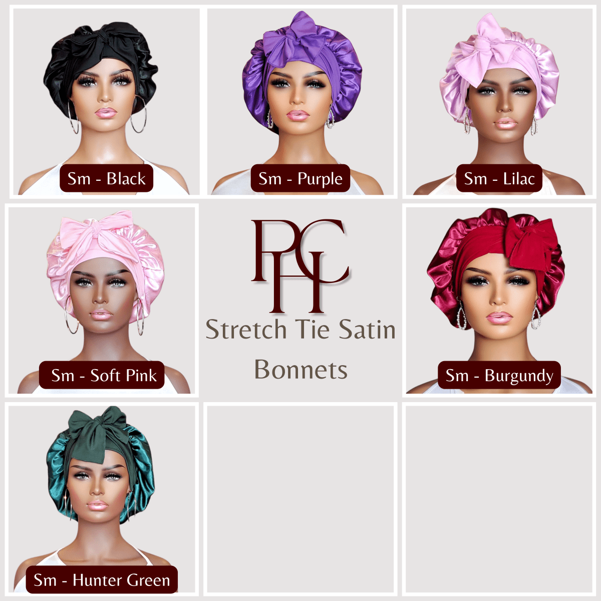 Limited - Time Clearance: Handmade Charmeuse Stretch Tie Hair Bonnets with Minor Flaws | Premium Quality for Less - PHC