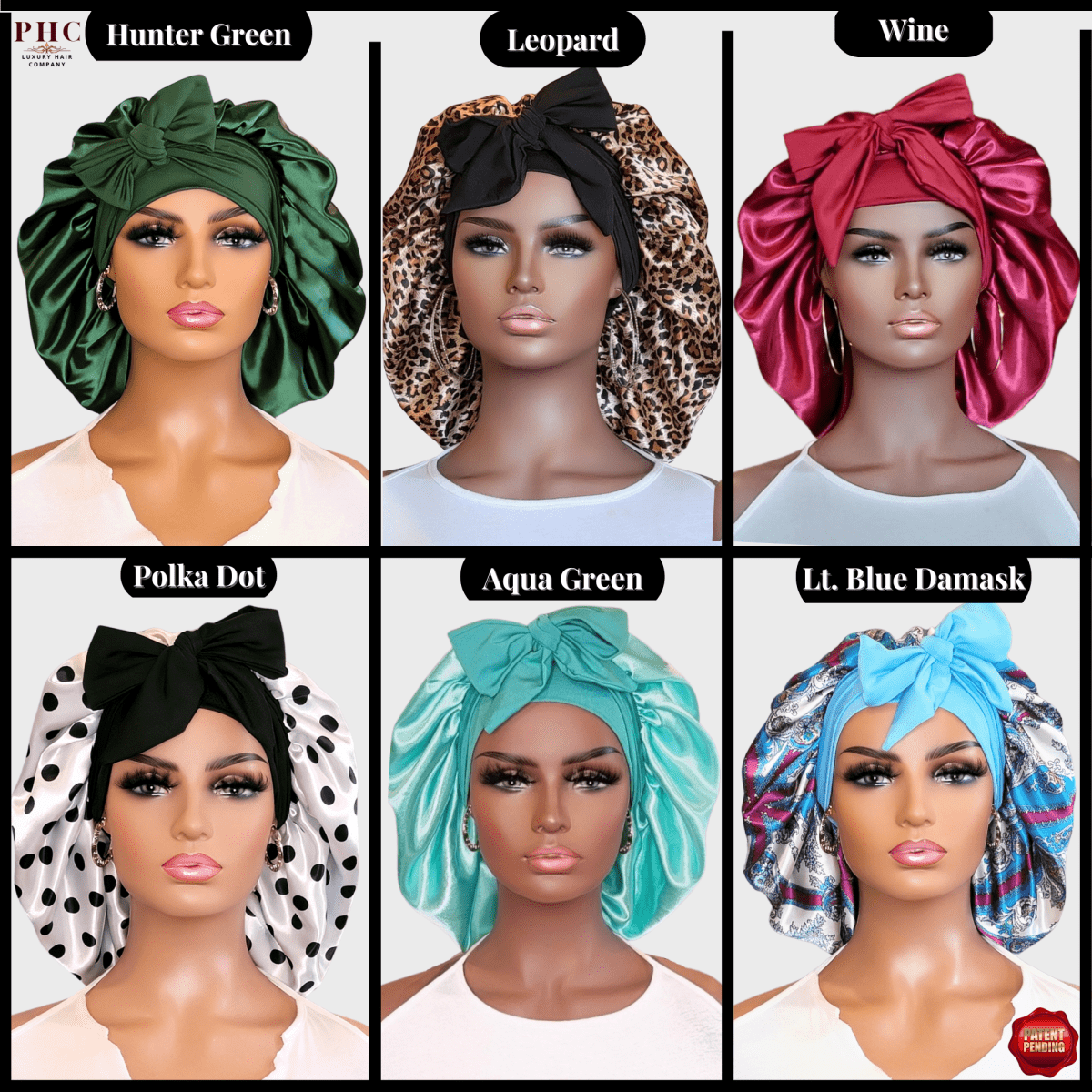 Limited - Time Clearance: Handmade Charmeuse Stretch Tie Hair Bonnets with Minor Flaws | Premium Quality for Less - PHC