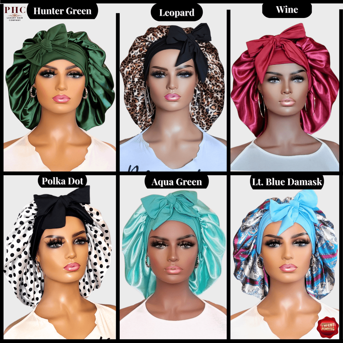 Limited - Time Clearance: Handmade Charmeuse Stretch Tie Hair Bonnets with Minor Flaws | Premium Quality for Less - PHC