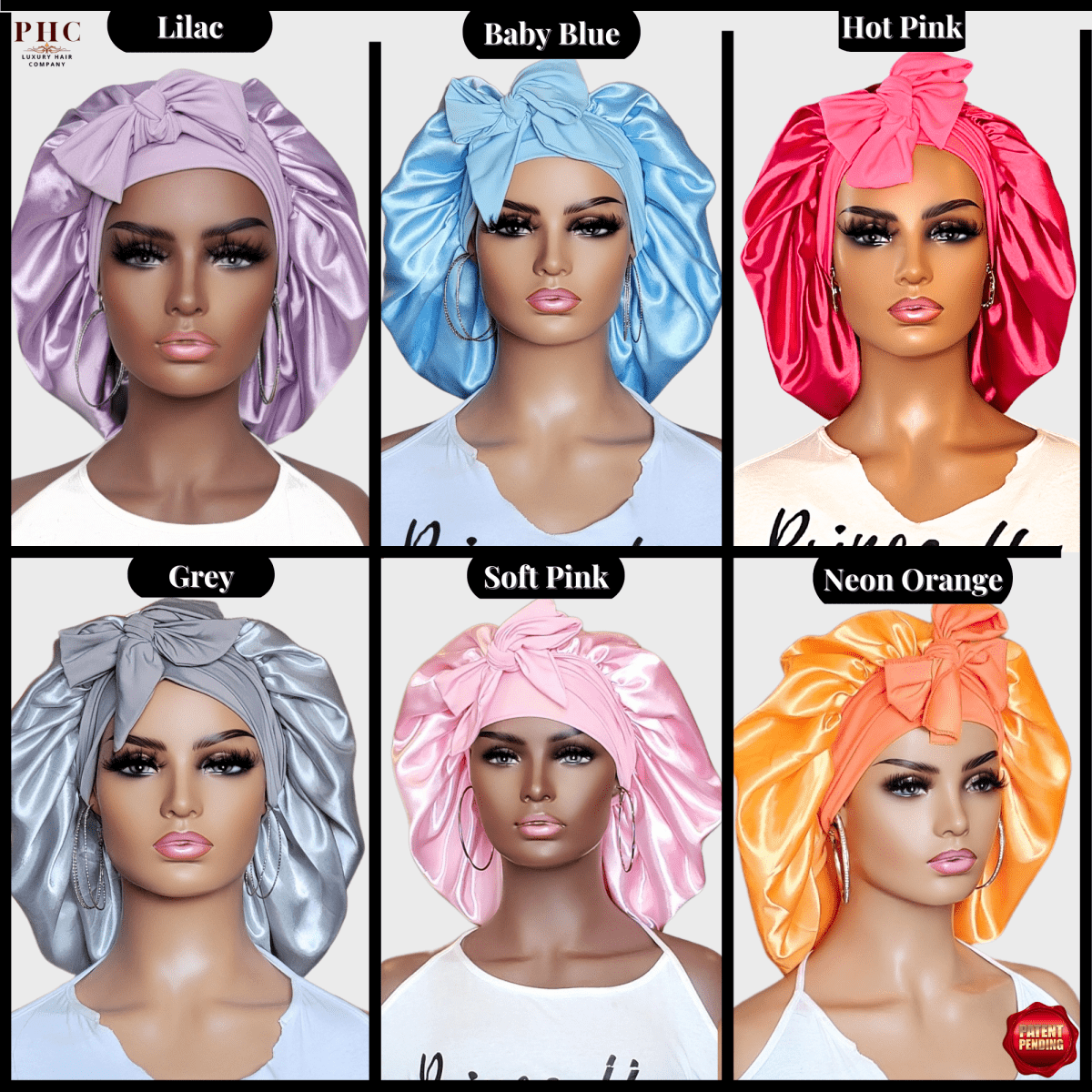 Limited - Time Clearance: Handmade Charmeuse Stretch Tie Hair Bonnets with Minor Flaws | Premium Quality for Less - PHC