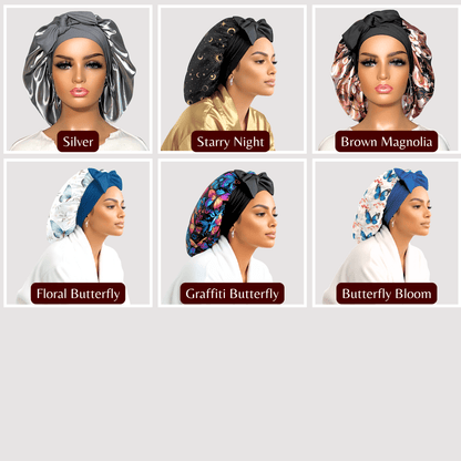 Limited - Time Clearance: Handmade Charmeuse Stretch Tie Hair Bonnets with Minor Flaws | Premium Quality for Less - PHC