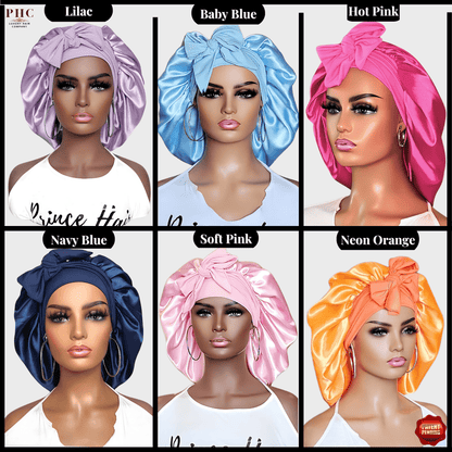 Limited - Time Clearance: Handmade Charmeuse Stretch Tie Hair Bonnets with Minor Flaws | Premium Quality for Less - PHC