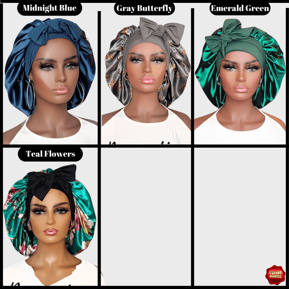 Limited - Time Clearance: Handmade Charmeuse Stretch Tie Hair Bonnets with Minor Flaws | Premium Quality for Less - PHC