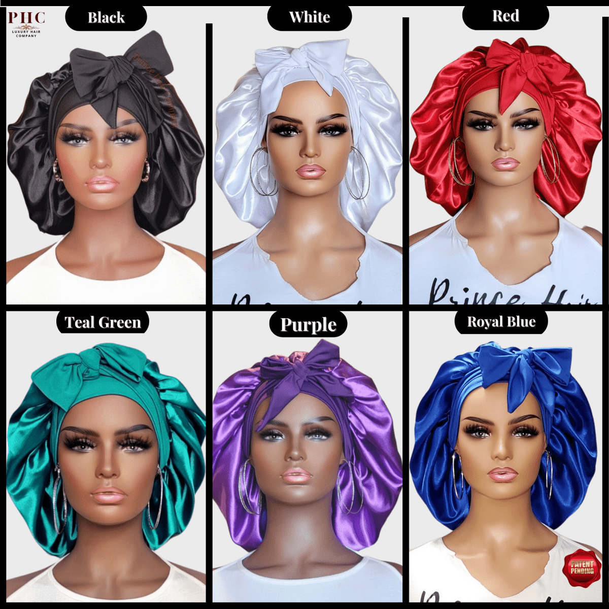 Limited - Time Clearance: Handmade Charmeuse Stretch Tie Hair Bonnets with Minor Flaws | Premium Quality for Less - PHC