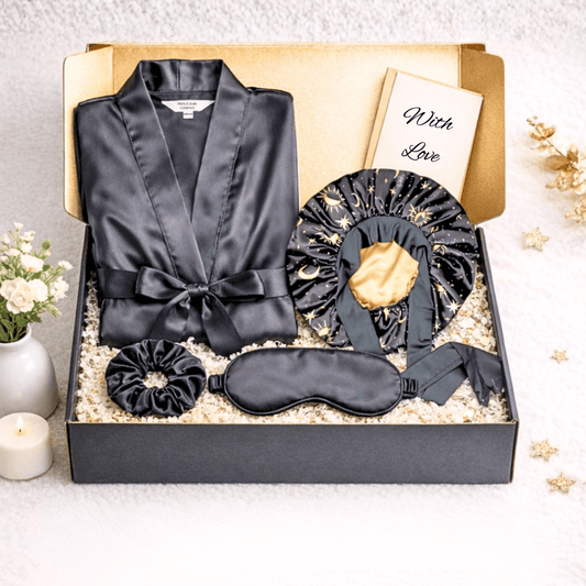 Luxury Satin Kimono Robe and Bonnet Gift Set | 4 Piece Set - PHC