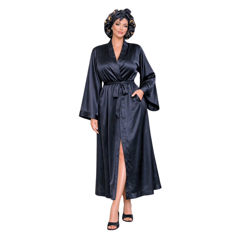 Luxury Satin Kimono Robe and Bonnet Gift Set | 4 Piece Set - PHC
