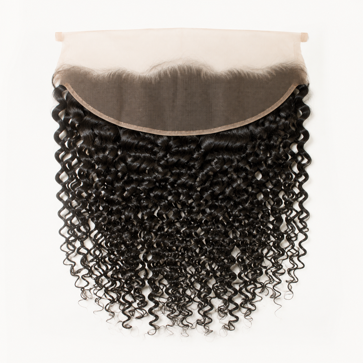 Malaysian Deep Curly 13x6 Swiss lace frontal in natural black virgin human hair