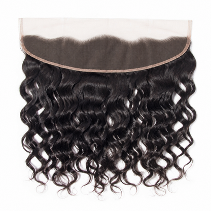Malaysian Loose Deep 13x4 Swiss lace frontal in natural black virgin human hair