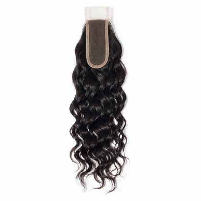 Malaysian Loose Deep 2x6 Swiss lace closure in natural black virgin human hair