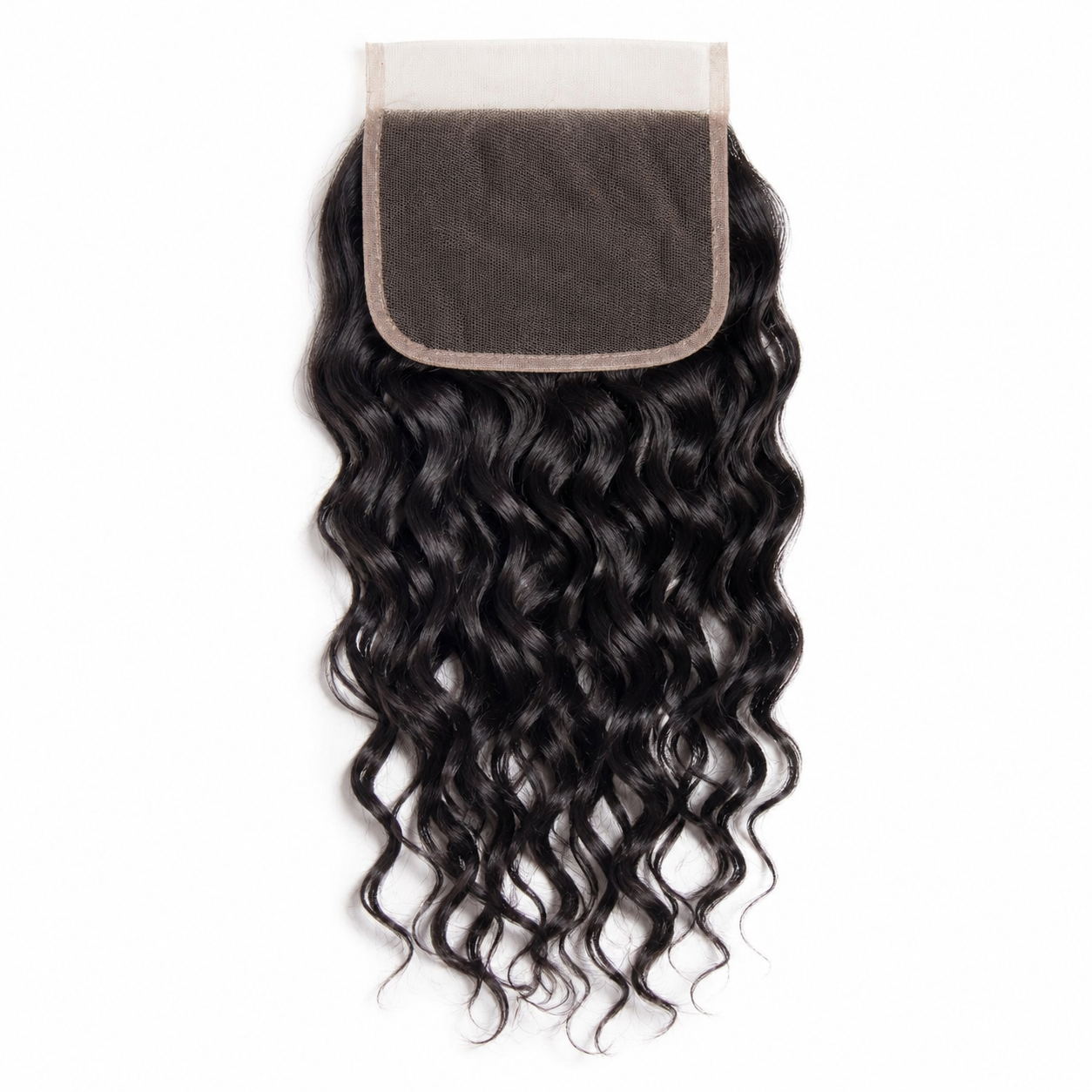 Malaysian Loose Deep 5x5 Swiss lace closure in natural black virgin human hair