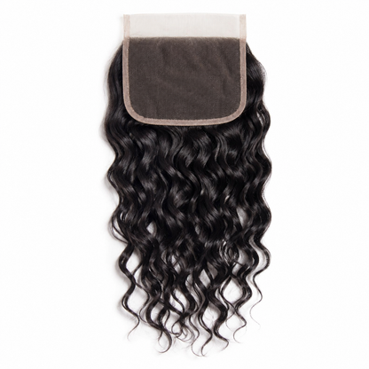 Malaysian Loose Deep 5x5 Swiss lace closure in natural black virgin human hair