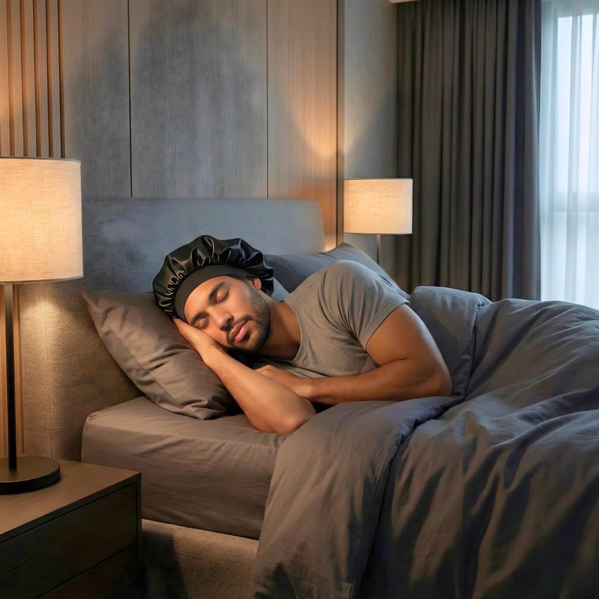 Men's Satin Sleep Bonnet | Adjustable, Non - Slip Hair Protection - PHC