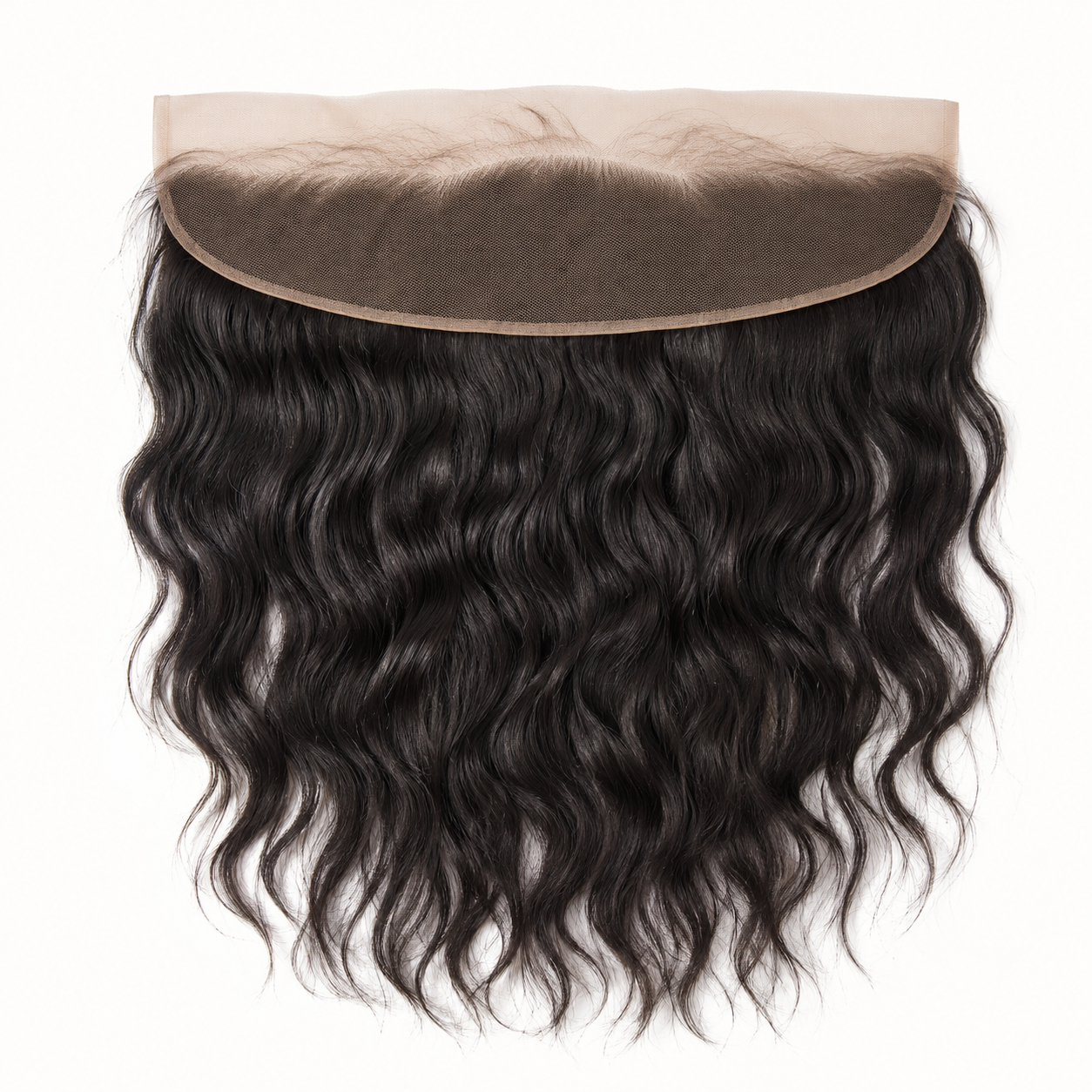 Natural Wave 13x4 Swiss lace frontal in natural black virgin human hair