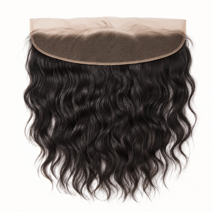 Natural Wave 13x4 Swiss lace frontal in natural black virgin human hair