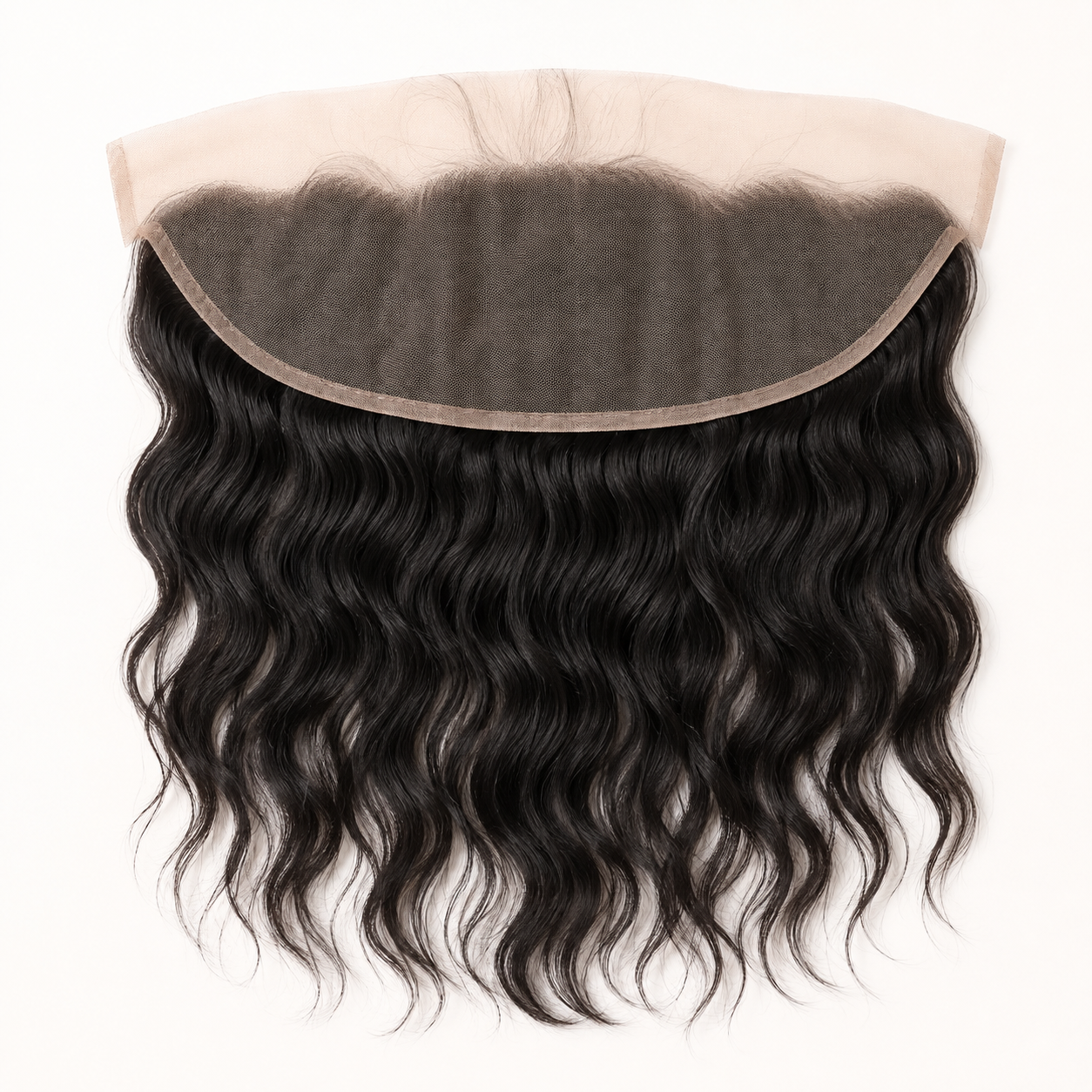 Natural Wave 13x6 Swiss lace frontal in natural black virgin human hair