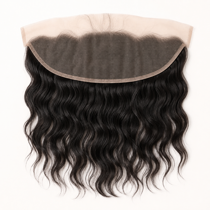 Natural Wave 13x6 Swiss lace frontal in natural black virgin human hair
