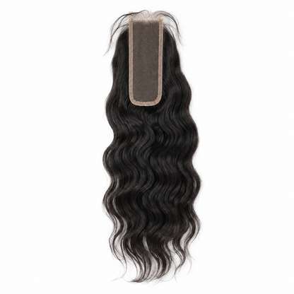 Natural Wave 2x6 Swiss lace closure in natural black virgin human hair