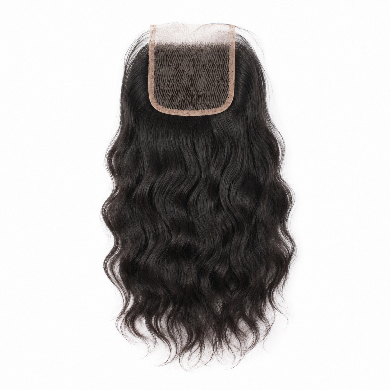 Natural Wave 4x4 Swiss lace closure in natural black virgin human hair