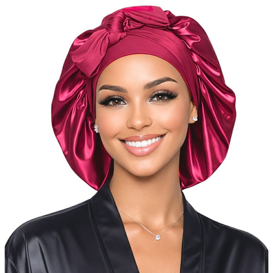 Original Stretch Tie satin bonnet by Prince Hair Company — adjustable double-layer sleep cap that stays on all night for curls, braids & locs