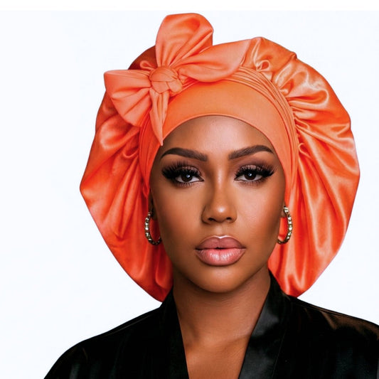 Original Stretch Tie satin bonnet by Prince Hair Company — adjustable double-layer sleep cap that stays on all night for curls, braids & locs