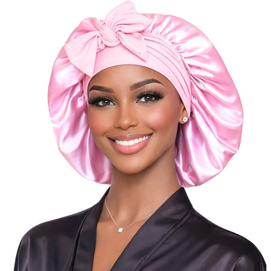Original Stretch Tie satin bonnet by Prince Hair Company — adjustable double-layer sleep cap that stays on all night for curls, braids & locs