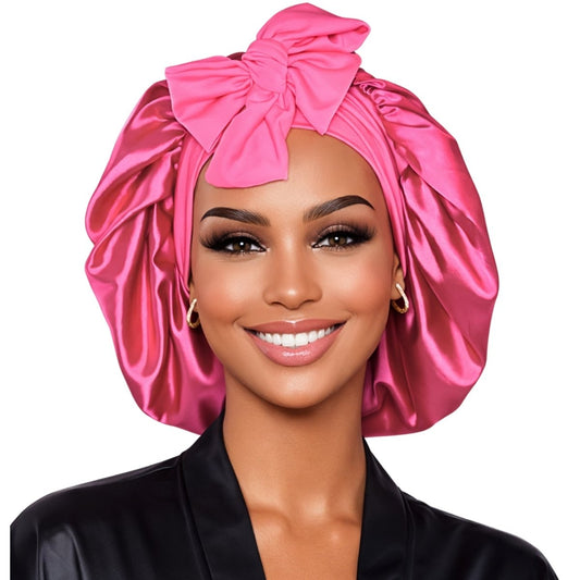 Original Stretch Tie satin bonnet by Prince Hair Company — adjustable double-layer sleep cap that stays on all night for curls, braids & locs