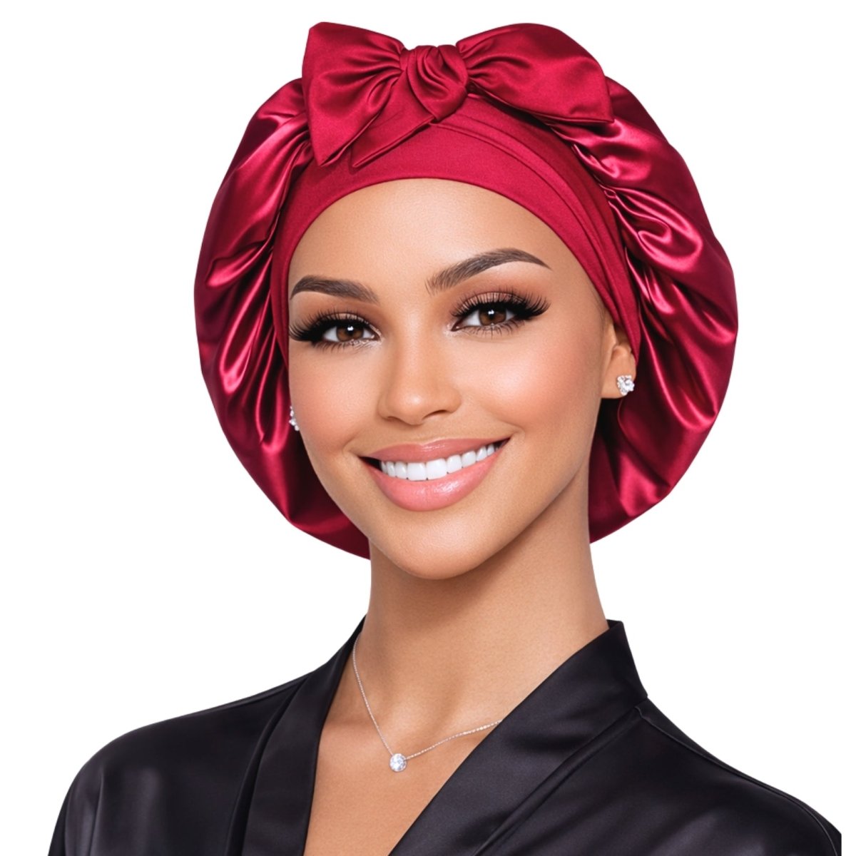 Original Stretch Tie satin bonnet by Prince Hair Company — adjustable double-layer sleep cap that stays on all night for curls, braids & locs