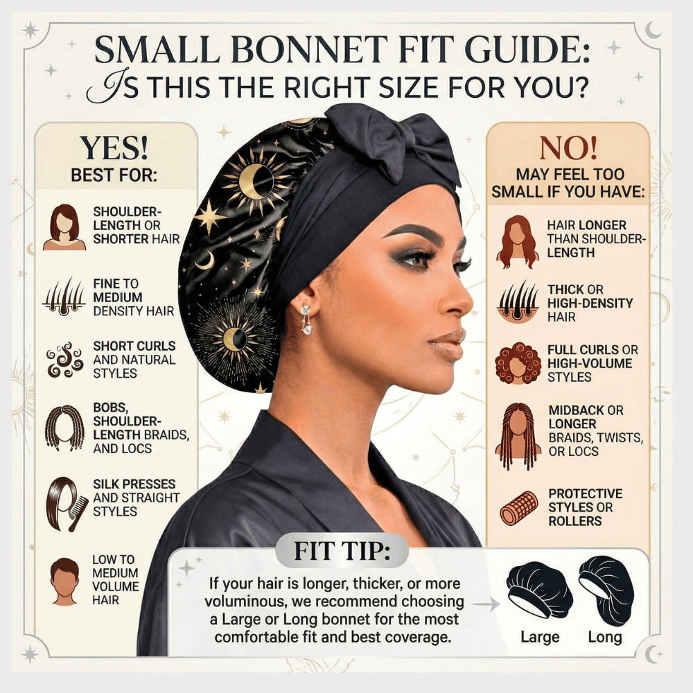 Original Stretch Tie Satin Bonnet | Small Sizes - PHC