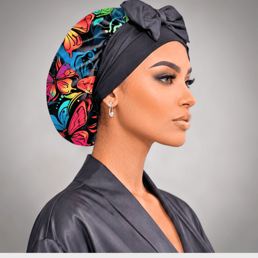 Original Stretch Tie satin bonnet by Prince Hair Company — adjustable double-layer sleep cap that stays on all night for curls, braids & locs