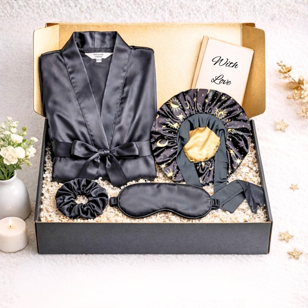 Plus Size Satin Kimono Robe, 4 Piece Gift Set - PHC