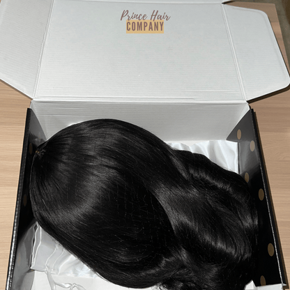 Pre - styled 4X4 Glueless Brazilian Closure Wig Layered with Bangs 20" - PHC