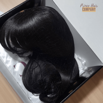 Pre - styled Glueless 4x4 Brazilian Closure Wig with Bang 20" - PHC