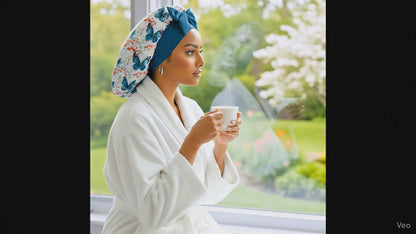 Charmeuse Satin Hair Bonnet That Stays On All Night – Adjustable Handmade Silk Satin Sleep Cap for Ultimate Hair Protection - Butterfly Bloom