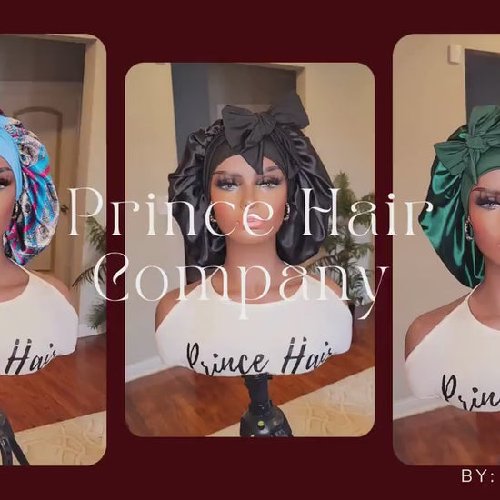 Star, Moon, Celestial Print Satin Bonnet with Adjustable Stretch Ties for All Hair Types | Comfortable Satin Sleep Cap