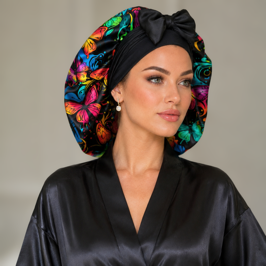 Original Stretch Tie Satin Bonnet | Large Sizes