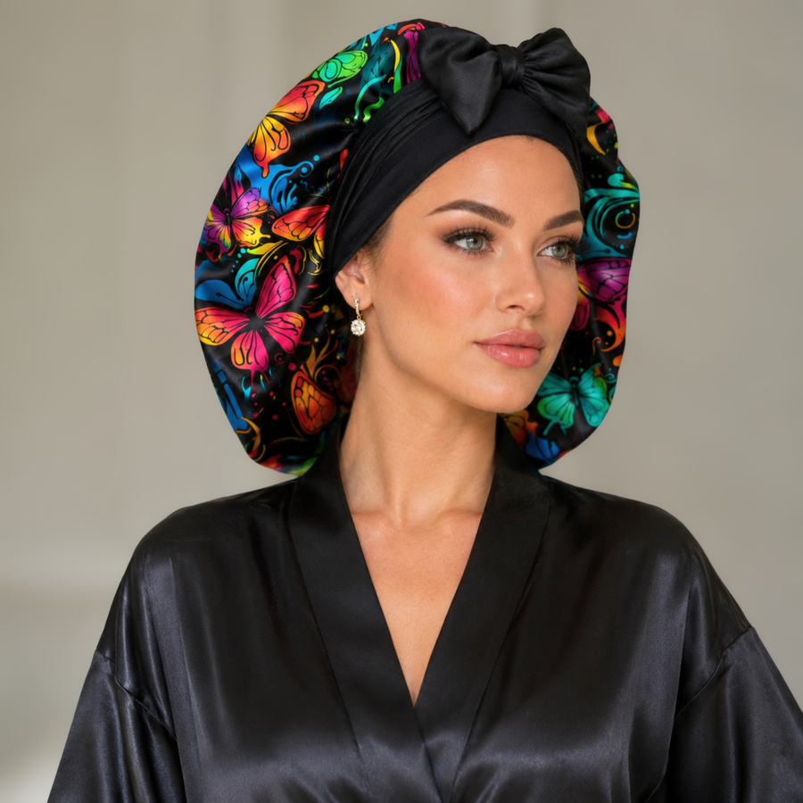 Original Stretch Tie Satin Bonnet | Large Sizes
