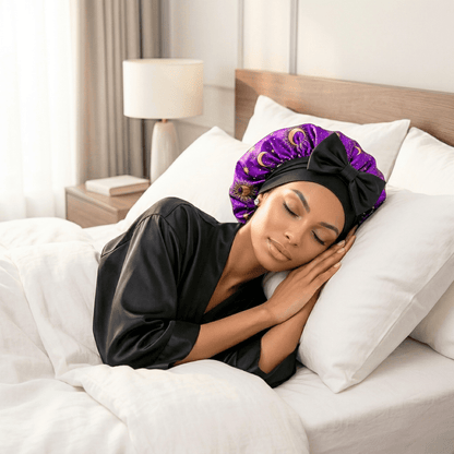 Purple Celestial Reversible Silk Infused Satin Bonnet - PHC