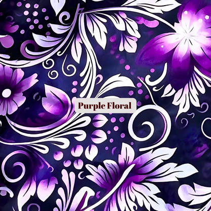 Satin Lined Stretch Tie Satin Hair Bonnet - Purple Floral Swirl | Premium Hair Protection