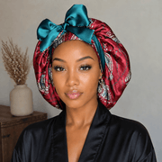 Red / Teal Ankara Print
