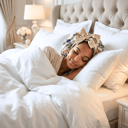 Reversible Charmeuse Silk Satin Bonnet – Exclusive Olive Magnolia Print - PHC