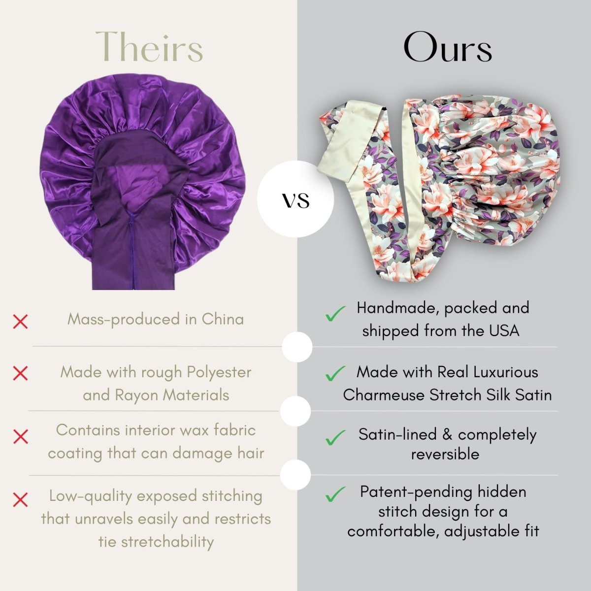 Reversible Charmeuse Silk Satin Bonnet – Exclusive Olive Magnolia Print - PHC