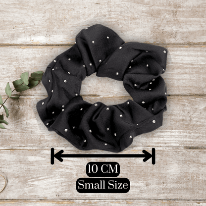 Rhinestone Satin Scrunchie – Sparkly Hair Tie for Ponytails & Buns | Formal Hair Accessory | Glam Scrunchie for Women and Girls - PHC