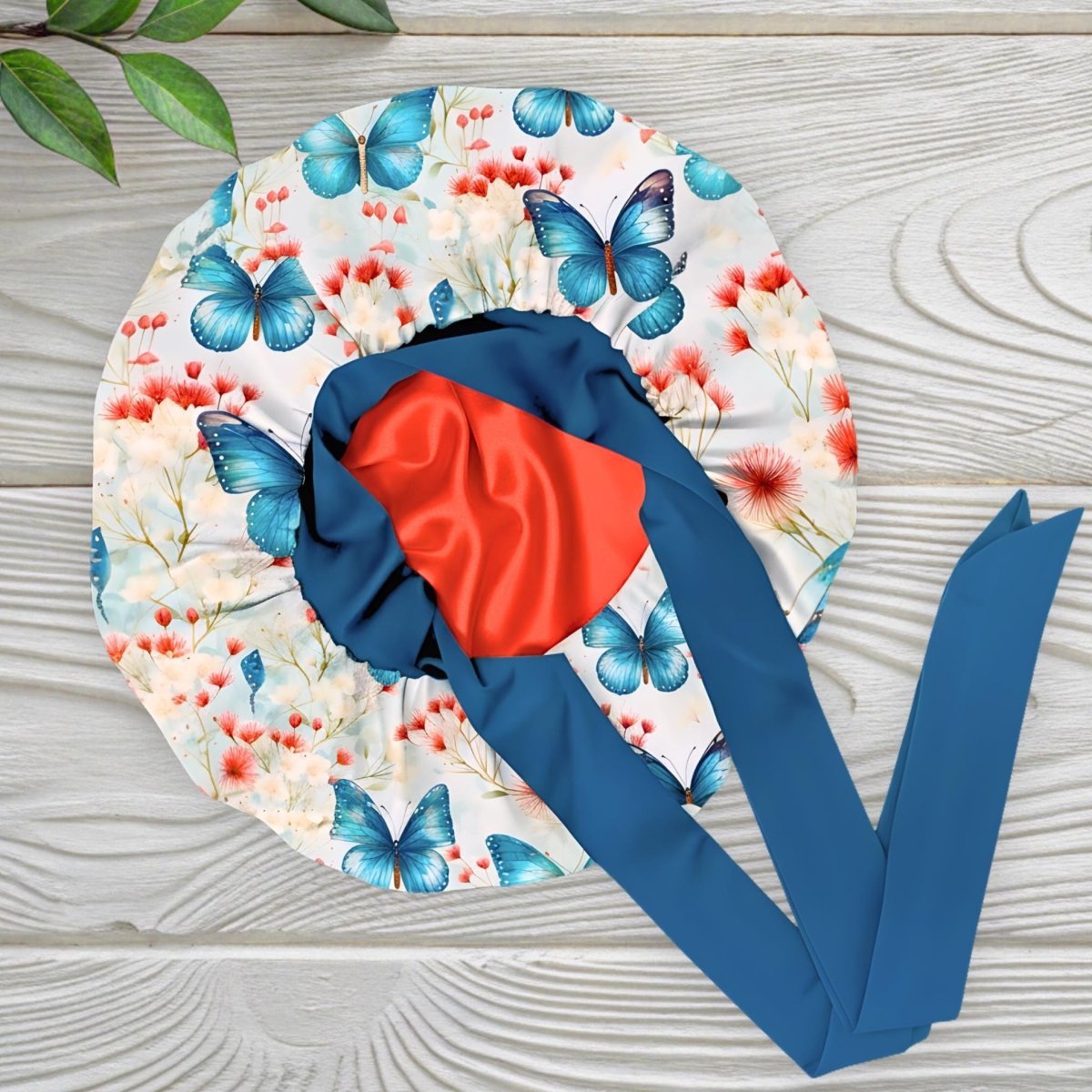Satin Bonnet & Scrunchie Gift Set, Adjustable Stretch Tie Sleep Cap, 3 Small Scrunchies, Multiple Colors Available - PHC