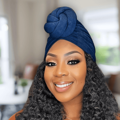 Satin - Lined Pre - Tied Turban with Top Knot Design – Stylish and Protective Headwear in Multiple Colors - PHC