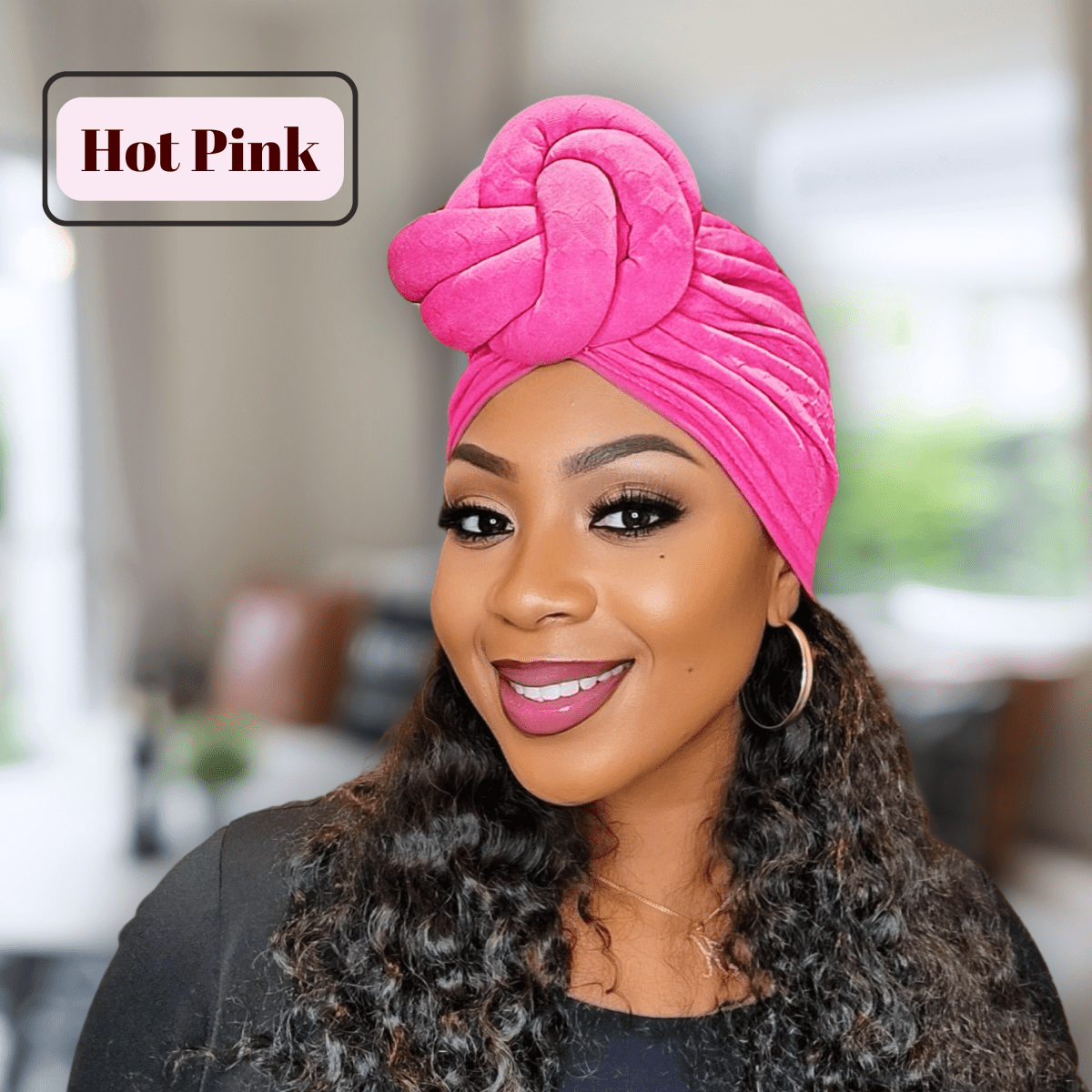 Satin - Lined Pre - Tied Turban with Top Knot Design – Stylish and Protective Headwear in Multiple Colors - PHC