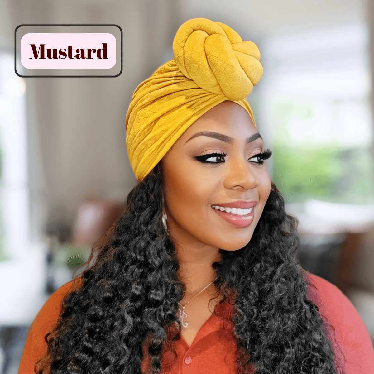 Satin - Lined Pre - Tied Turban with Top Knot Design – Stylish and Protective Headwear in Multiple Colors - PHC
