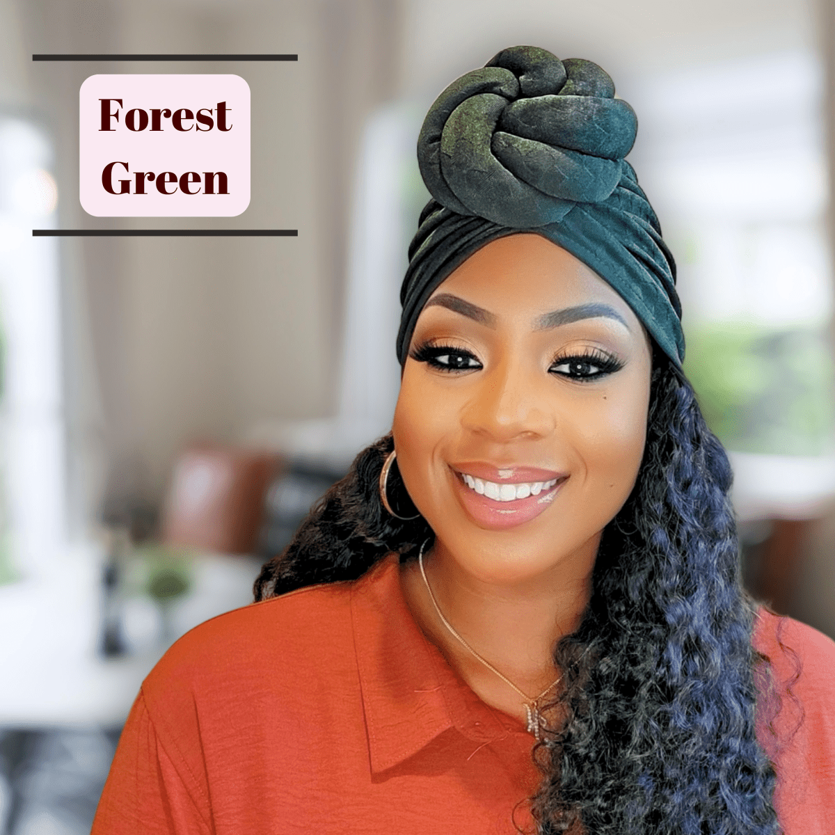 Satin - Lined Pre - Tied Turban with Top Knot Design – Stylish and Protective Headwear in Multiple Colors - PHC