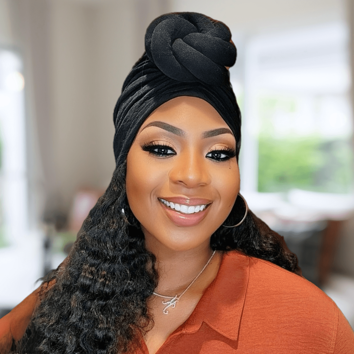 Satin - Lined Pre - Tied Turban with Top Knot Design – Stylish and Protective Headwear in Multiple Colors - PHC