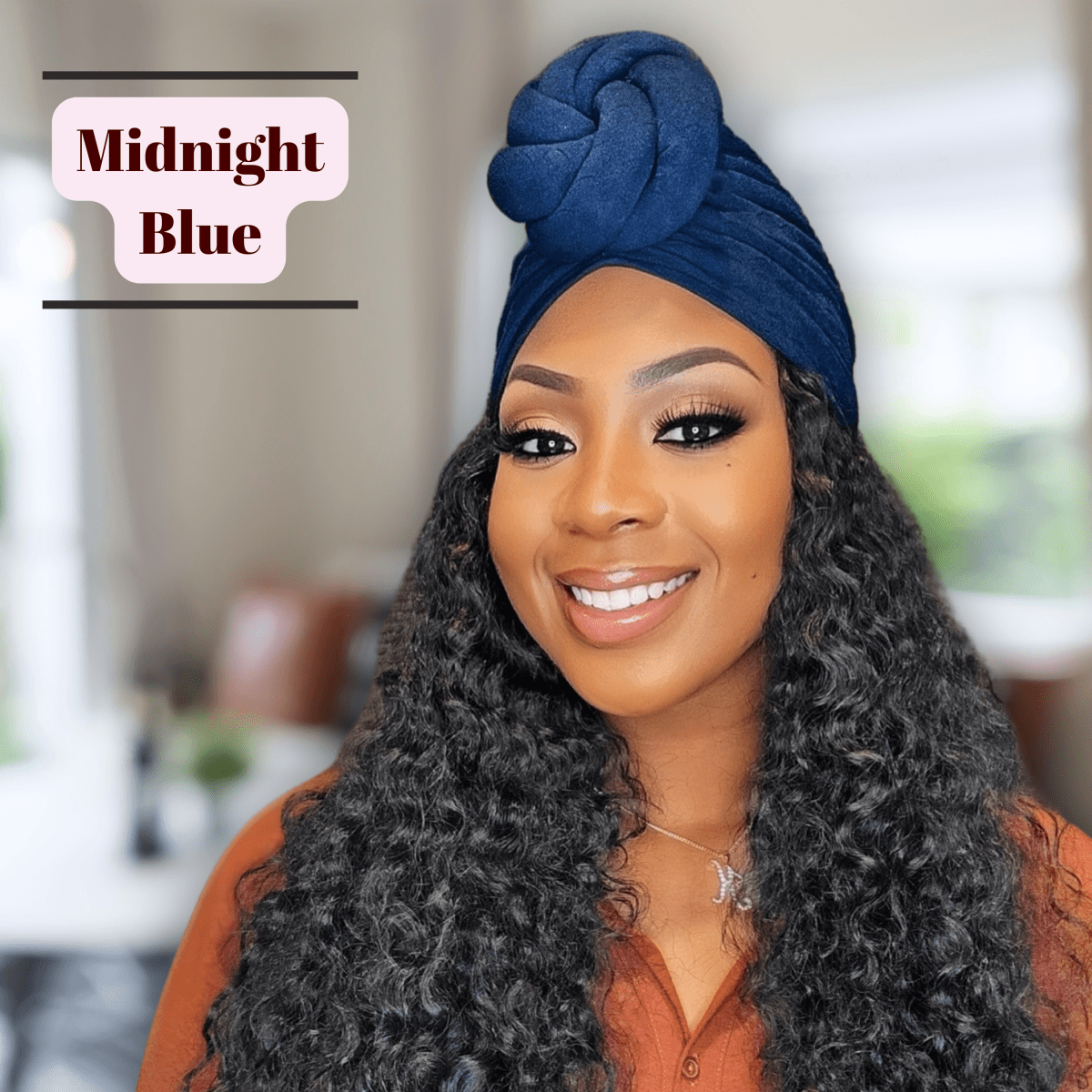 Satin - Lined Pre - Tied Turban with Top Knot Design – Stylish and Protective Headwear in Multiple Colors - PHC